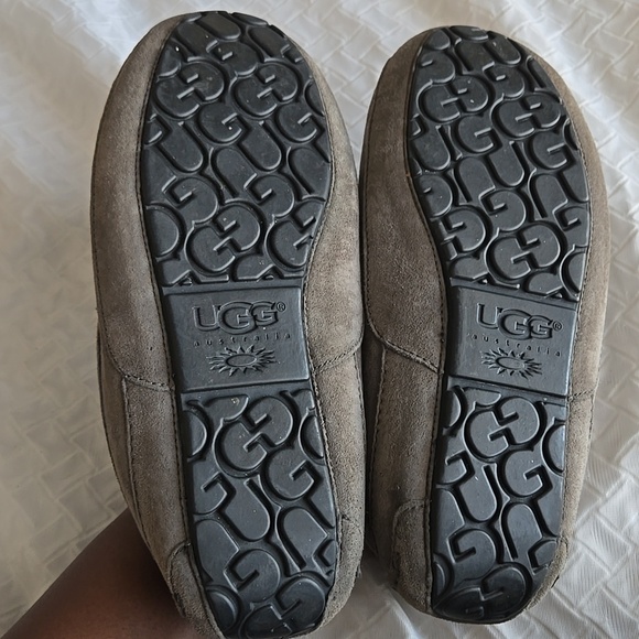 Men UGG Grey Suede LEATHER Loafers Comfort Cozy Loafers Shoes main image 8